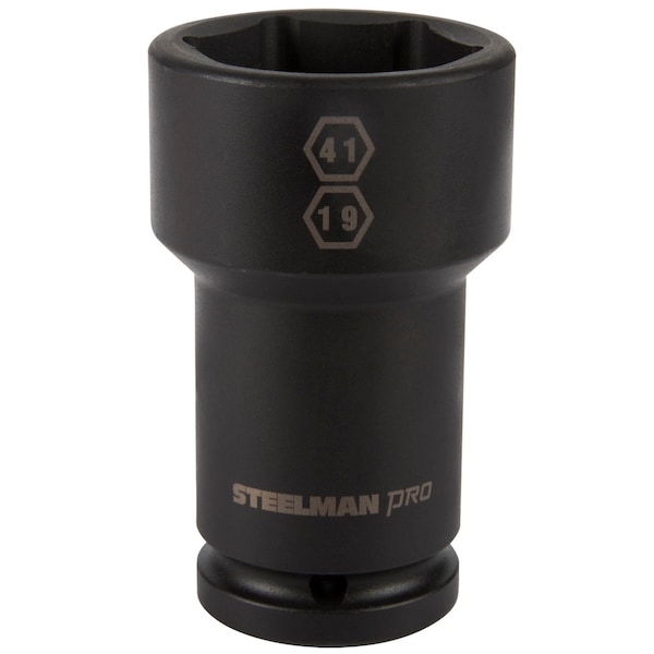 Steelman 3/4" Drive Budd Wheel 41mm 6-Point Hex and 19mm 4-Point Square Combo Impact Socket - 79329