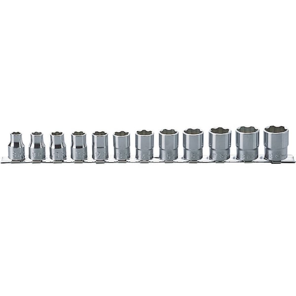 Ko-Ken Socket set 8-19mm Surface 300mm 12 pieces 3/8 Sq. Drive - RS3410M/12