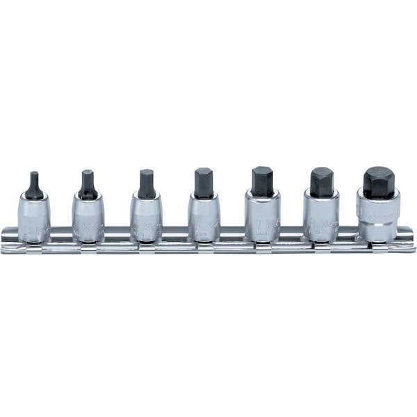 Ko-Ken Socket set 3-10mm Hex 150mm 7 pieces 1/4 Sq. Drive - RS2010M/7-L25