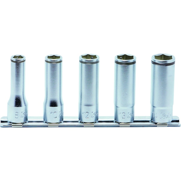 Ko-Ken Socket set 8mm-14mm Nut Grip 150mm 5 pieces 3/8 Sq. Drive - RS3350M/5