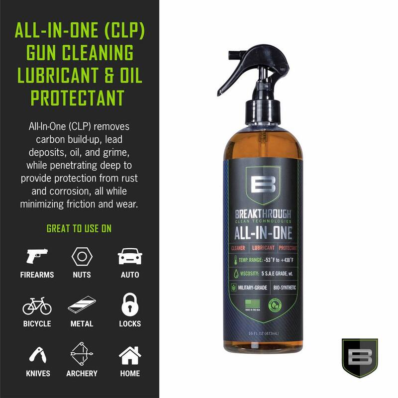 B BREAKTHROUGH CLEAN TECHNOLOGIES Battle Born Bio-Synthetic All-In-One (CLP) Cleaner, Lubricant, and Protectant, 16oz Bottle - BB-AIO-16OZ