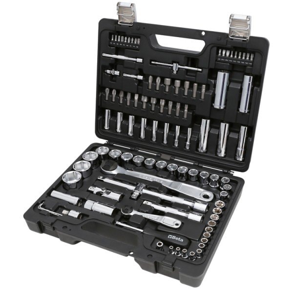 Beta 98 Piece Socket Set - 45 1/4" and 1/2"  Hand Sockets, 35 Bits, Hex Keys and 14 Accessories - 009031098