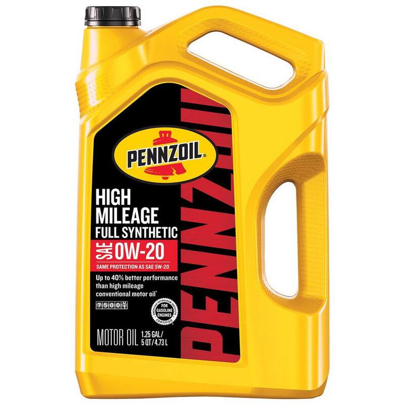 Pennzoil Full Synthetic High Mileage Motor Oil SAE 0W-20 5 qt. - 550069988