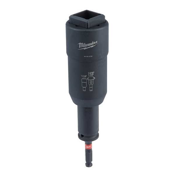 Milwaukee Tool 1/2 in Drive 3-in-1 Transmission Utility Socket 1/2 in Size Square Deep Depth, Black Oxide - 49-66-5102