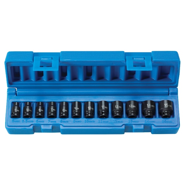Grey Pneumatic SKT SET 1/4" DR 12 PC MAG MERTIC  IM - GP9712MG