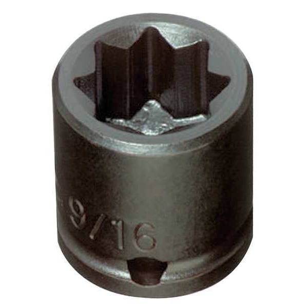 Proto 3/8 in Drive Impact Socket 3/8 in Size 8 pt Standard Depth, Black Oxide - J7212S
