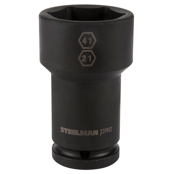 Steelman 3/4" Drive Budd Wheel 41mm 6-Point Hex and 21mm 4-Point Square Combo Impact Socket - 79330