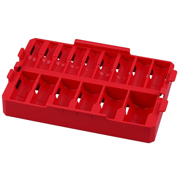 Milwaukee Tool PACKOUT Organizer Tray for 15 pc. SHOCKWAVE Impact Duty 1/2 in. Drive SAE Deep Well Sockets - 49-66-6832