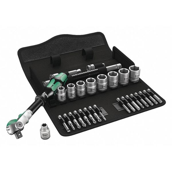 Wera 3/8" Drive Ratchet Set SAE, Torx(R) 29 Pieces 1/4 in to 3/4 in , Chrome - 05004049001