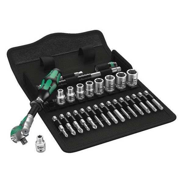 Wera 1/4" Drive Ratchet Set SAE, Torx(R) 28 Pieces 3/16 in to 1/2 in , Chrome - 05004019001