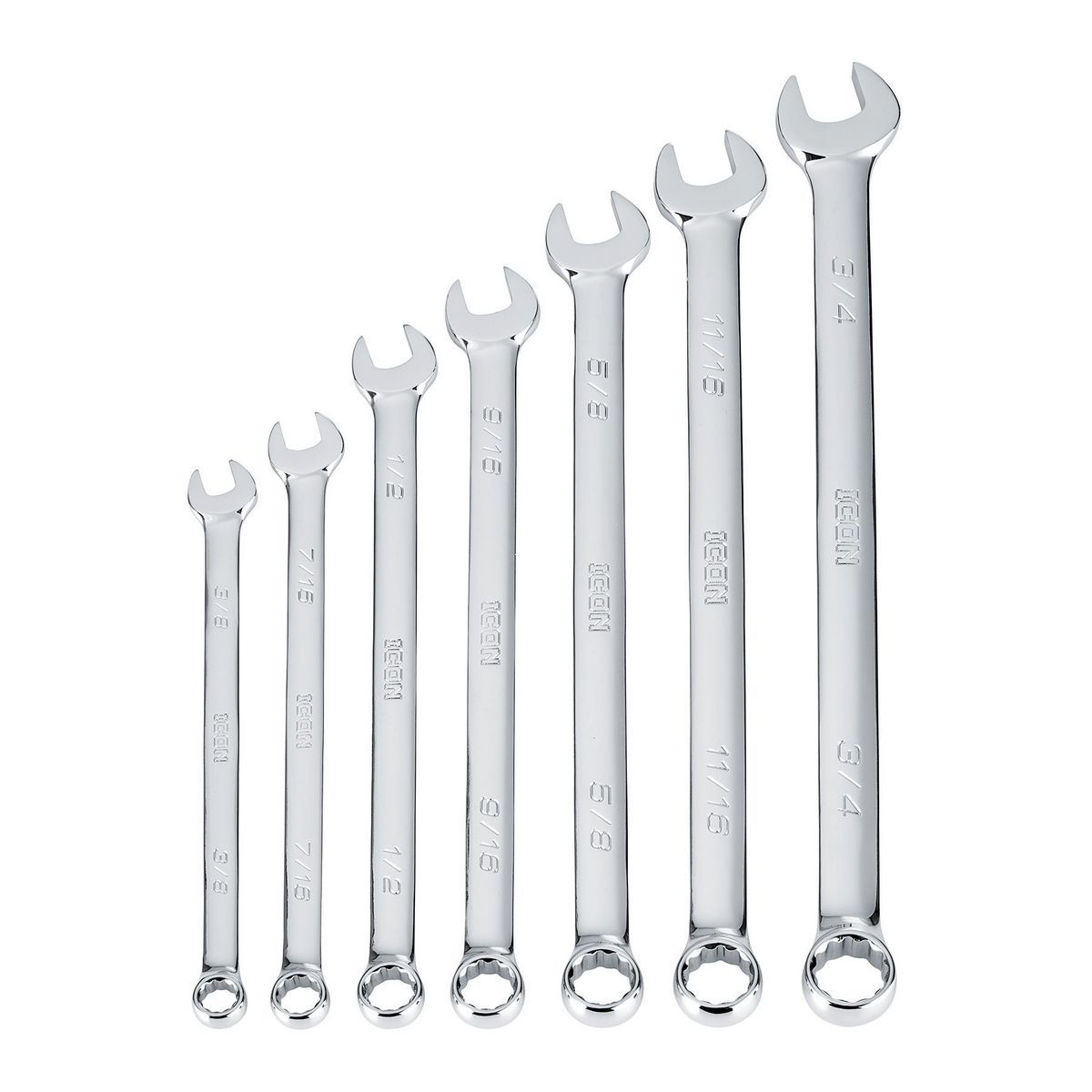 Juego de llaves combinadas Icon Professional Long SAE de 7 piezas - 56612.