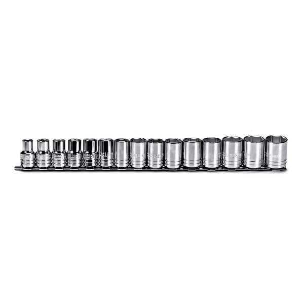 Proto 1/2" Drive Socket Set Metric 15 Pieces 10 mm to 24 mm , Full Polish - J54205