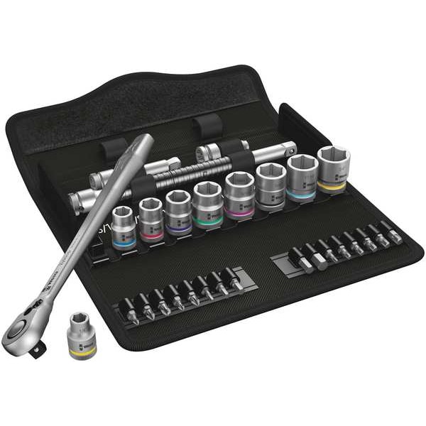 Wera 3/8" Drive Ratchet Set SAE, Torx(R) 29 Pieces 1/4 in to 3/4 in , Chrome - 05004051001