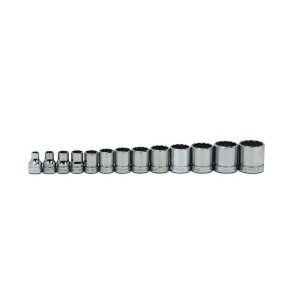Williams Socket Set, 13 Pieces, 3/8 Inch Dr, Shallow, 3/8 Inch Size - JHWWSB-13RC