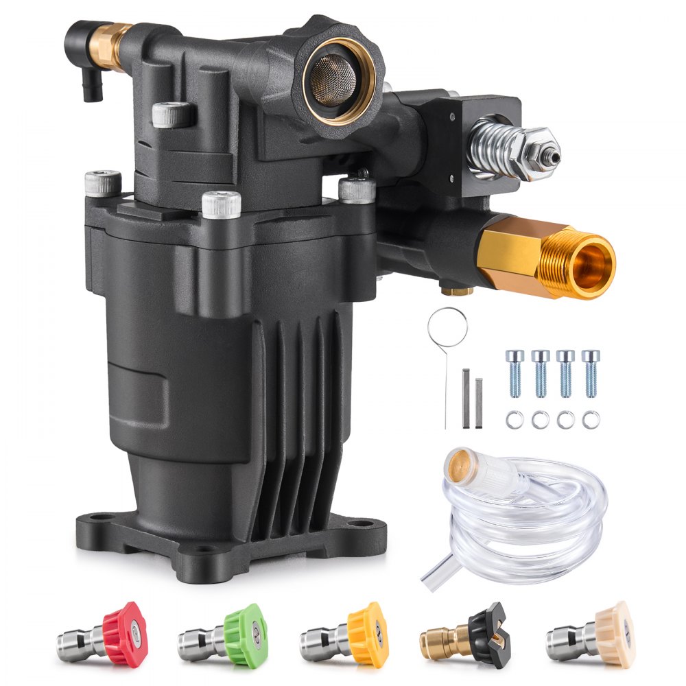 Pressure Washer Pump 3/4" Shaft Horizontal 3500 PSI 2.5GPM with 5 Nozzles - HZXPB25GPM34I6D81V0