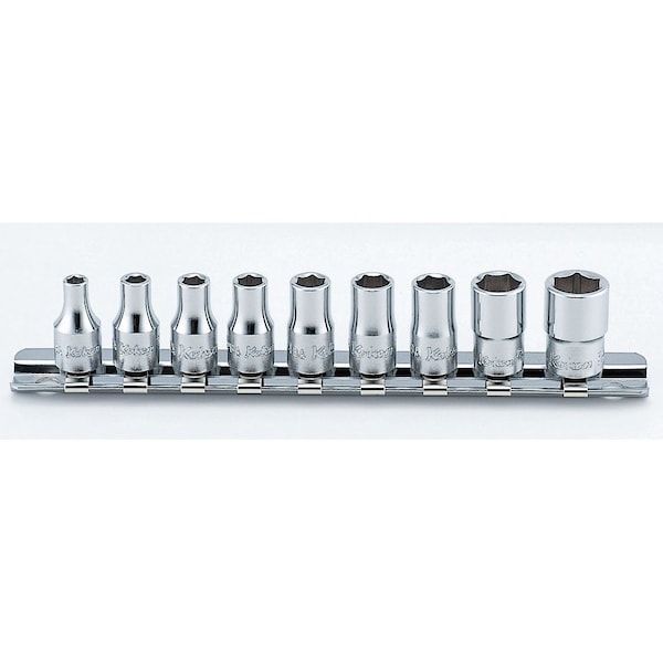 Ko-Ken Socket set 8BA-0BA 6 Point 150mm 9 pieces 1/4 Sq. Drive - RS2400W/9-BA