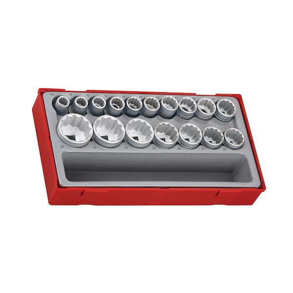 Teng Tools TT1217 - 17 Piece 1/2" Drive 12 Point Socket Set 10 to - TT1217