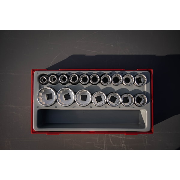 Teng Tools TT1217 - 17 Piece 1/2" Drive 12 Point Socket Set 10 to - TT1217
