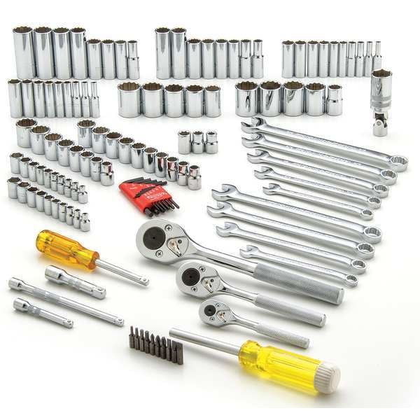Proto 1/4", 3/8", 1/2" Drive Socket Set Metric, SAE 125 Pieces 4 mm to 2-4 mm, 5/32 in to 13/16 in - J47125