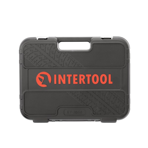 Intertool 1/4 in., 1/2 in. Drive Full Mechanics Tool Set, Metric, 56 pcs - ET08-8056