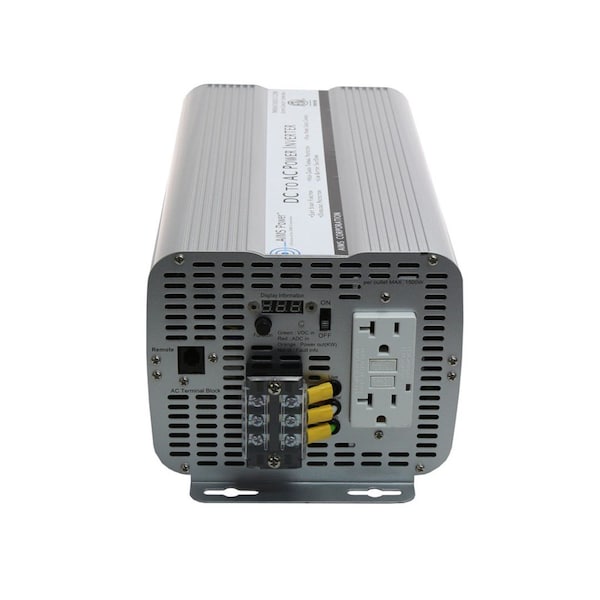 Aims Power Power Inverter, Modified Sine Wave, 6,000 W Peak, 3,000 W Continuous, 2 Outlets - PWRINV300012120W