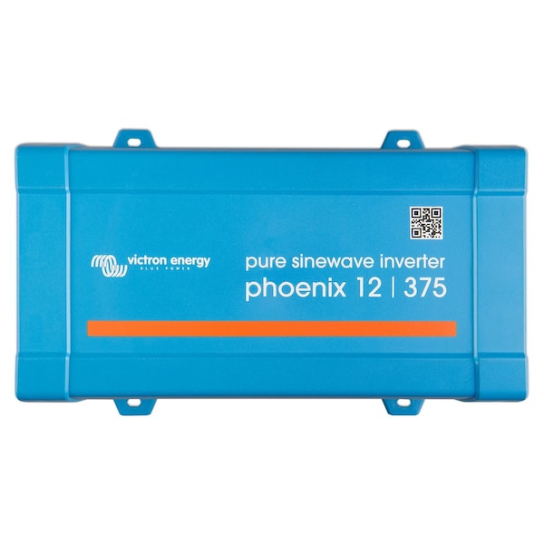 Victron Energy Power Inverter, Pure Sine Wave, 700 W Peak, 375 W Continuous, 1 Outlets - PIN123750500
