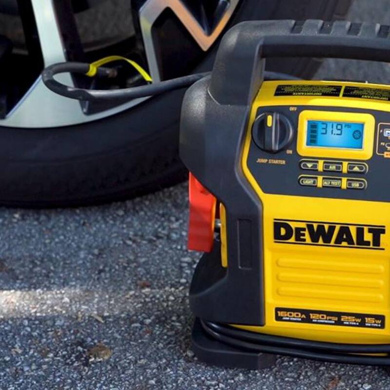 DEWALT 1600 Peak Amp Jump Starter with Digital Compressor and USB Power Bank - DXAEJ14