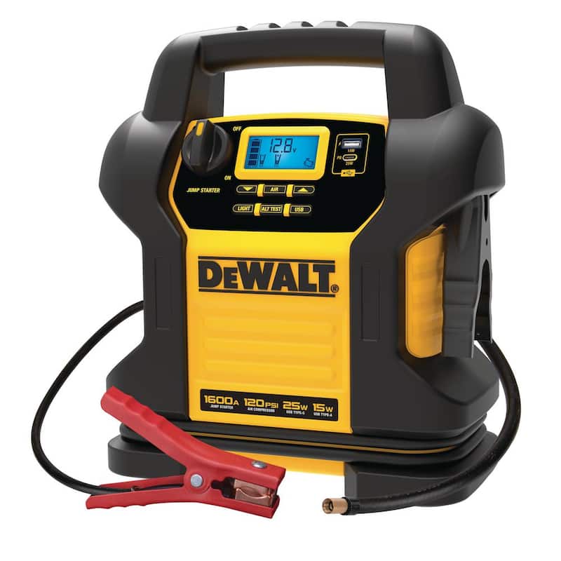 DEWALT 1600 Peak Amp Jump Starter with Digital Compressor and USB Power Bank - DXAEJ14