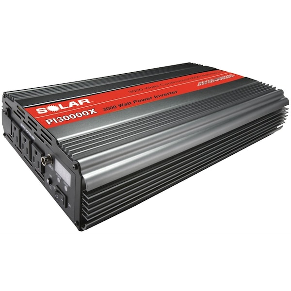 Clore Automotive Power Inverter, Modified Sine Wave, 6,000 W Peak, 3,000 W Continuous, 3 Outlets - PI30000X