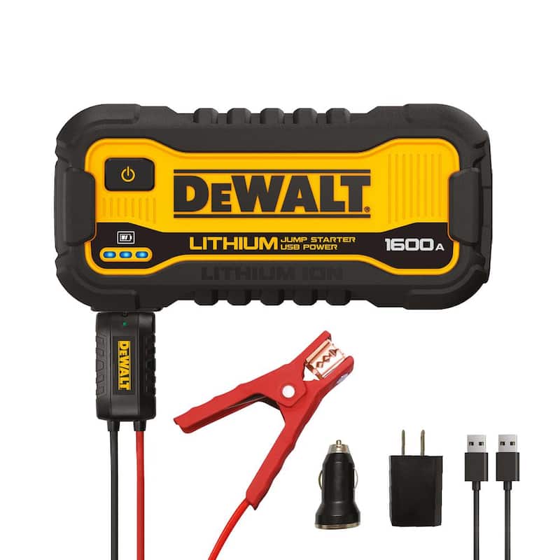 DEWALT 1600 Peak Amp Lithium Jump Starter with USB Power Bank - DXAELJ16
