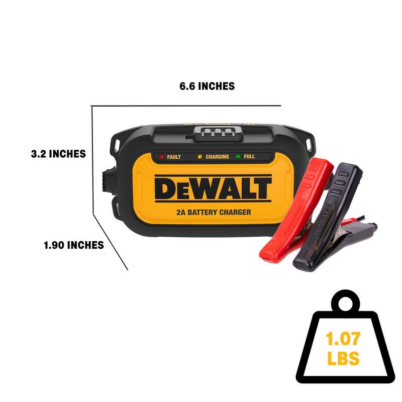 DEWALT Professional 2 Amp Automotive Battery Charger and Maintainer - DXAEC2