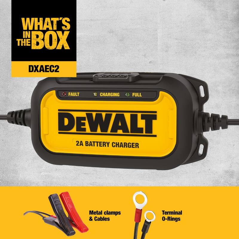 DEWALT Professional 2 Amp Automotive Battery Charger and Maintainer - DXAEC2