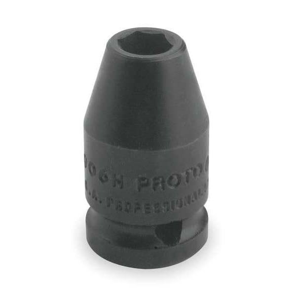 Proto 1/4 in Drive Impact Socket 9/16 in Size 6 pt Standard Depth, Black Oxide - J6918H