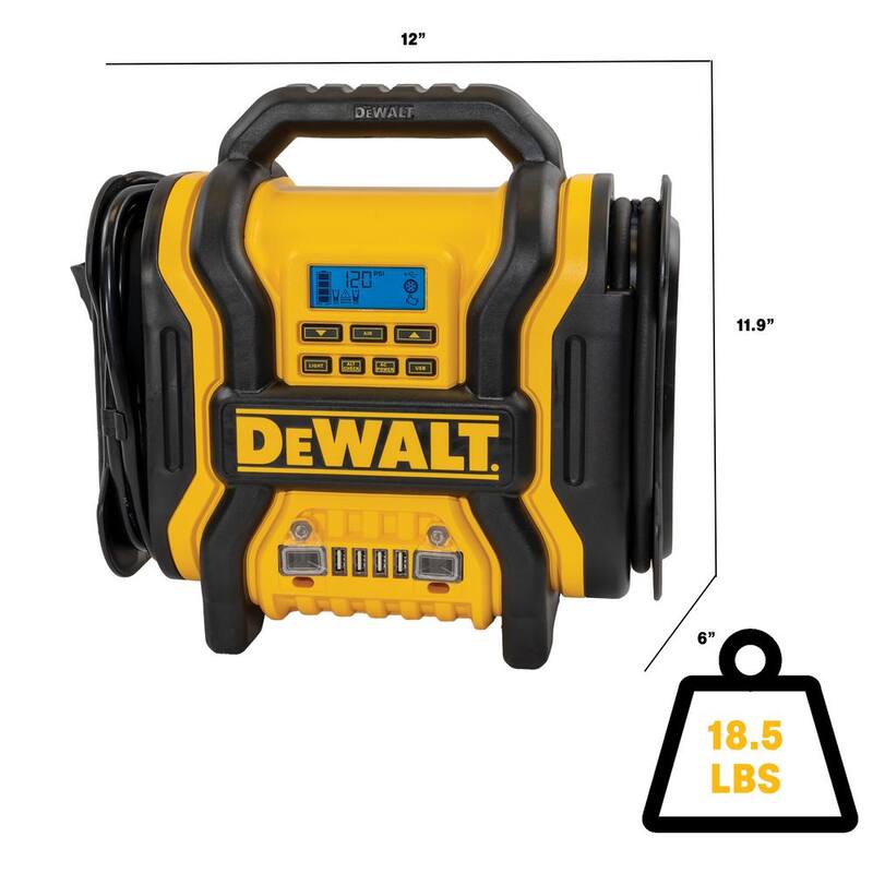 DEWALT Portable Power 2000 Peak Amp Jump Starter w/Digital Compressor - DXAEPS14