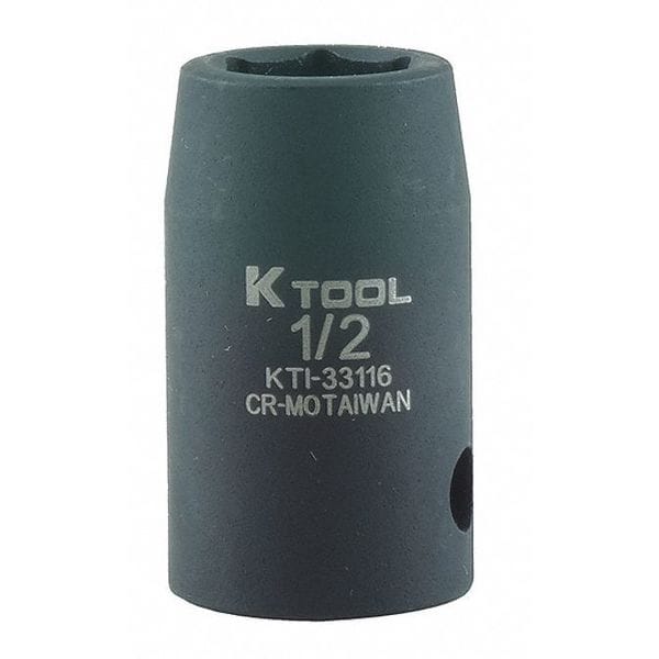 K-Tool International 1/2 in Drive Impact Socket Standard Socket, black oxide - KTI-33116