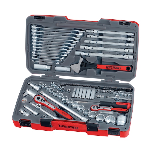 Teng Tools TM106 - 106 Piece Mixed Drive Socket Set 1/4, 3/8, 1/2 Inc - TM106