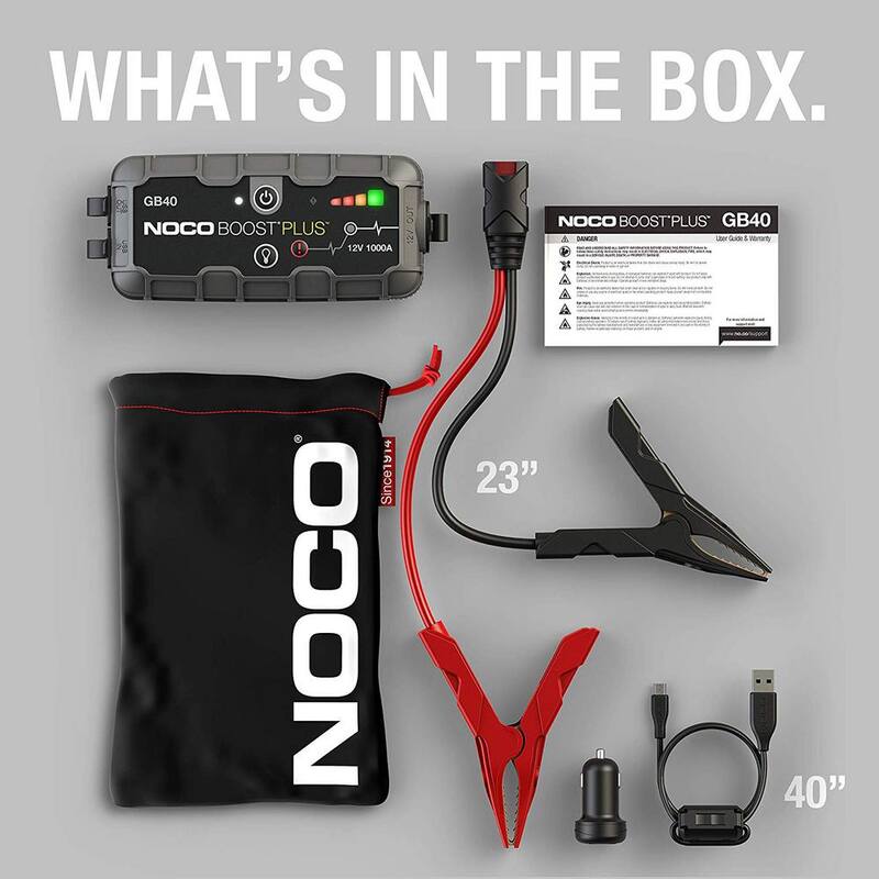 NOCO GB40 1000 Amp 12-Volt UltraSafe Lithium Jump Starter For Up To 6-Liter Gasoline And 3-Liter Diesel Engines - GB40