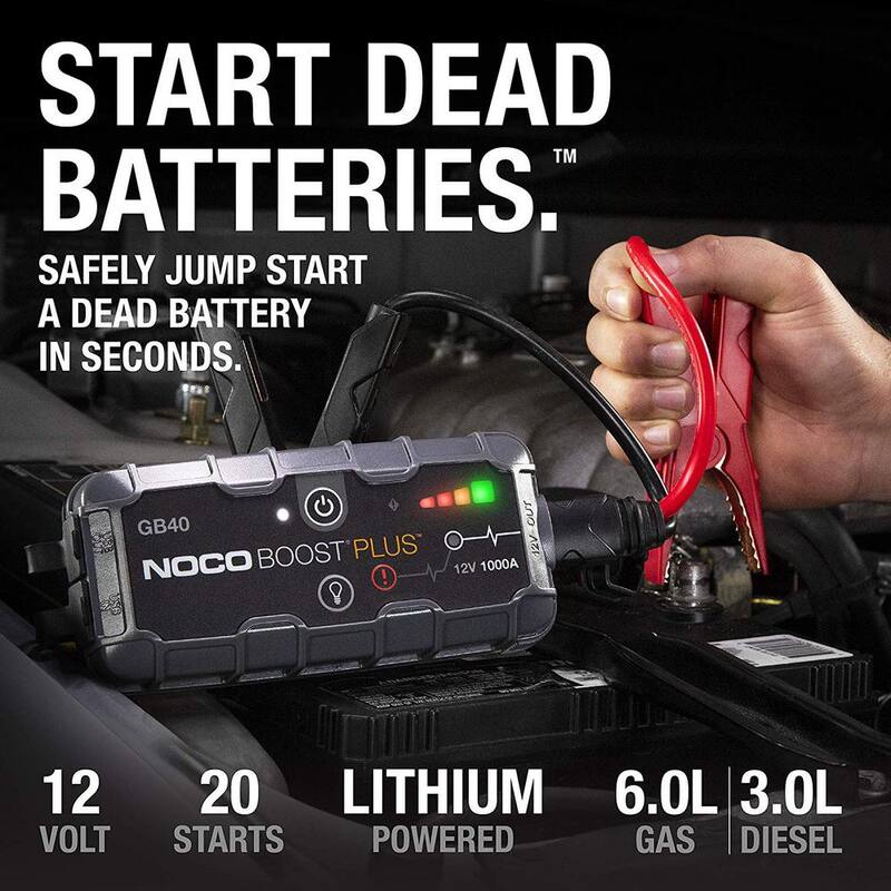 NOCO GB40 1000 Amp 12-Volt UltraSafe Lithium Jump Starter For Up To 6-Liter Gasoline And 3-Liter Diesel Engines - GB40