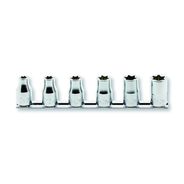 Ko-Ken Socket set TORX E10N-E20N Low Profile 200mm 6 pieces 1/2 Sq. Drive - RS4425/6-N