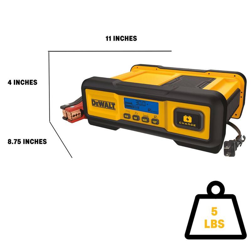 DEWALT Professional 30 Amp Battery Charger, 3 Amp Battery Maintainer with 100 Amp Engine Start - DXAEC100