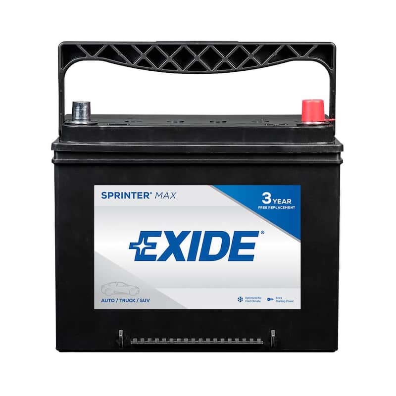 Exide SPRINTER MAX 12 volts Lead Acid 6-Cell 24F Group Size 750 Cold Cranking Amps (BCI) Auto Battery - SX24F
