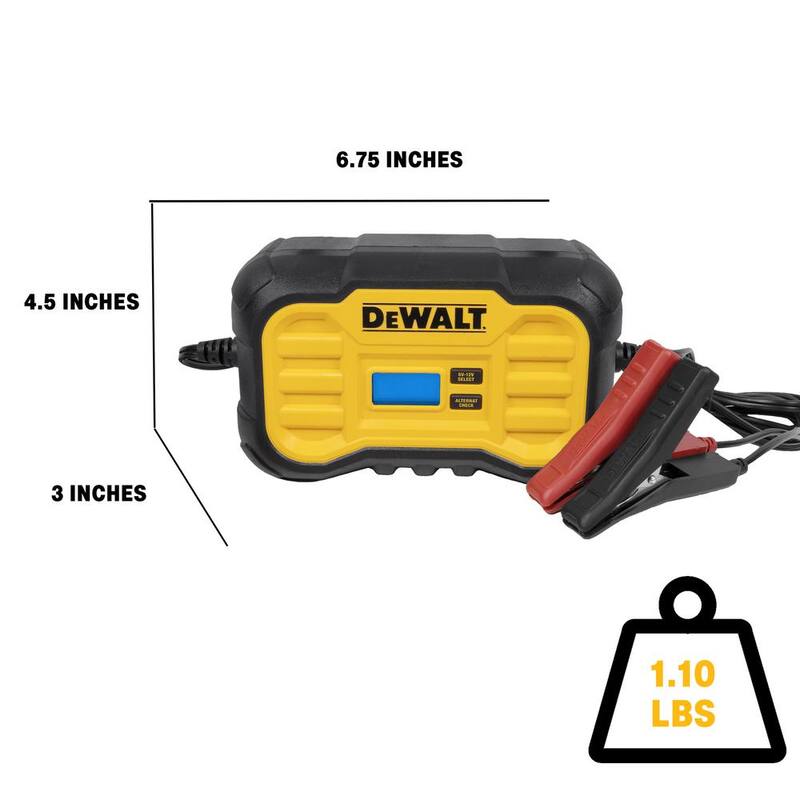 DEWALT Professional 10 Amp Battery Charger, Battery Maintainer, Battery Trickle Charger - DXAEC10