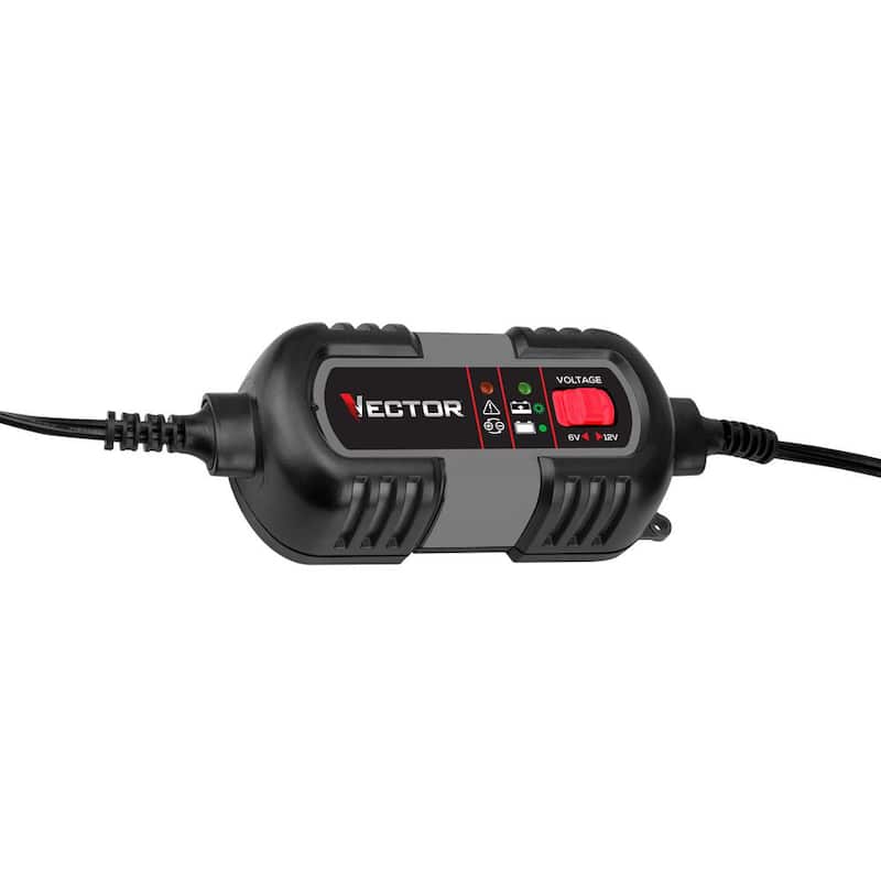 VECTOR 1.5 Amp Battery Charger, Battery Maintainer, Trickle Charger, 6V and 12V, Fully Automatic - BM315V
