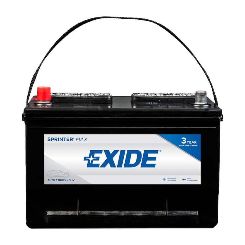 Exide SPRINTER MAX 12 volts Lead Acid 6-Cell 65 Group Size 850 Cold Cranking Amps (BCI) Auto Battery - SX65