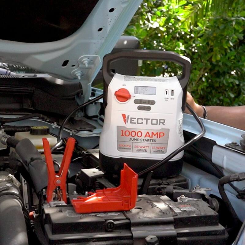 VECTOR 1000 Amp Jump Starter, Compressor, USB Power - VECJ1C