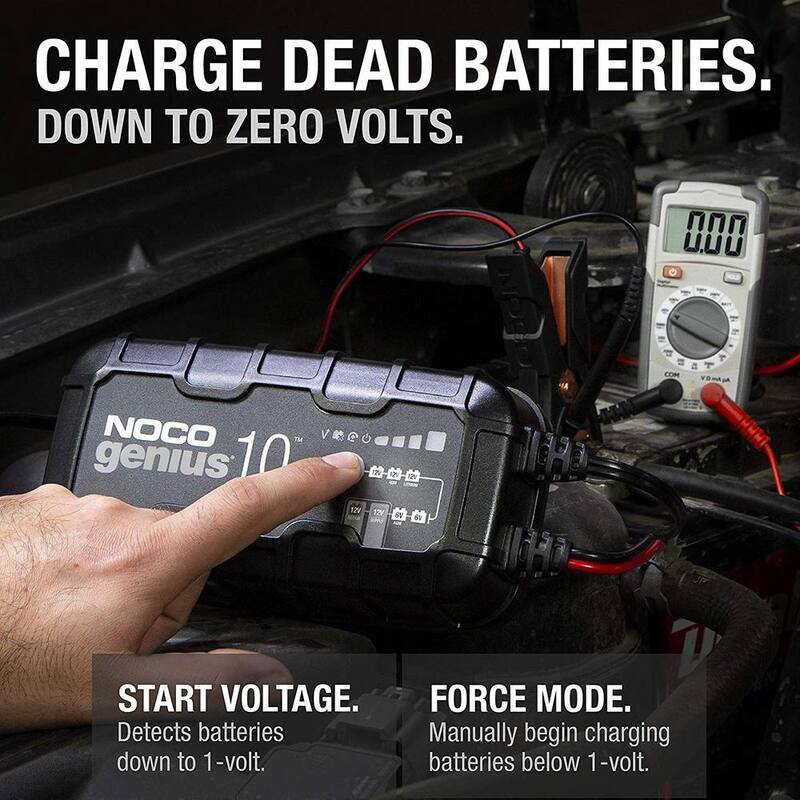 NOCO GENIUS GENIUS10, 10-Amp Fully-Automatic Smart Charger, 6V & 12V Battery Charger & Battery Maintainer - Genius10