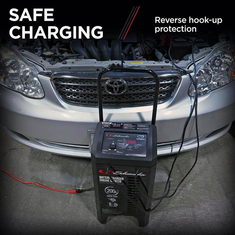 Schumacher Electric Automotive 6 Volt and 12 Volt 200 Amp Fully Automatic Wheeled Jump Starter and Battery Charger with 40 Amp Boost - SC1309