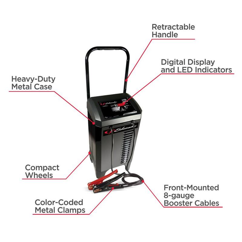 Schumacher Electric Automotive 6 Volt and 12 Volt 200 Amp Fully Automatic Wheeled Jump Starter and Battery Charger with 40 Amp Boost - SC1309