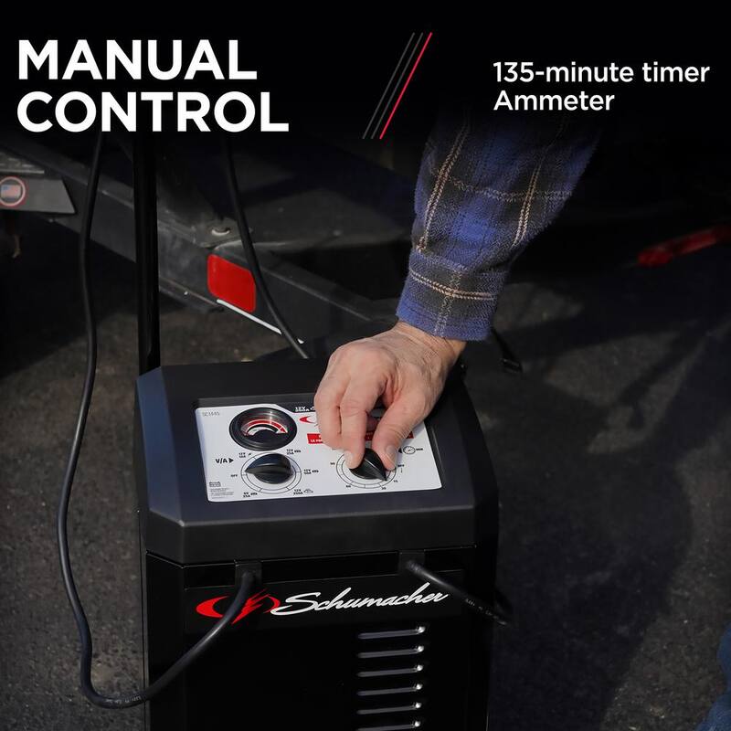 Schumacher Electric Automotive 6-Volt/12-Volt 250-Amp Manual Wheel Battery Charger and Jump Starter with a 135-Minute Timer - SC1445