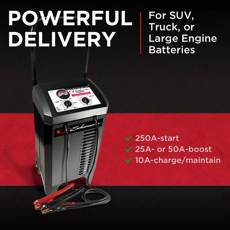 Schumacher Electric Automotive 6-Volt/12-Volt 250-Amp Manual Wheel Battery Charger and Jump Starter with a 135-Minute Timer - SC1445